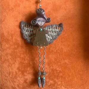 Whimsical y2k Fairy core Angel Wall Ornament circa 1990 hand crafted